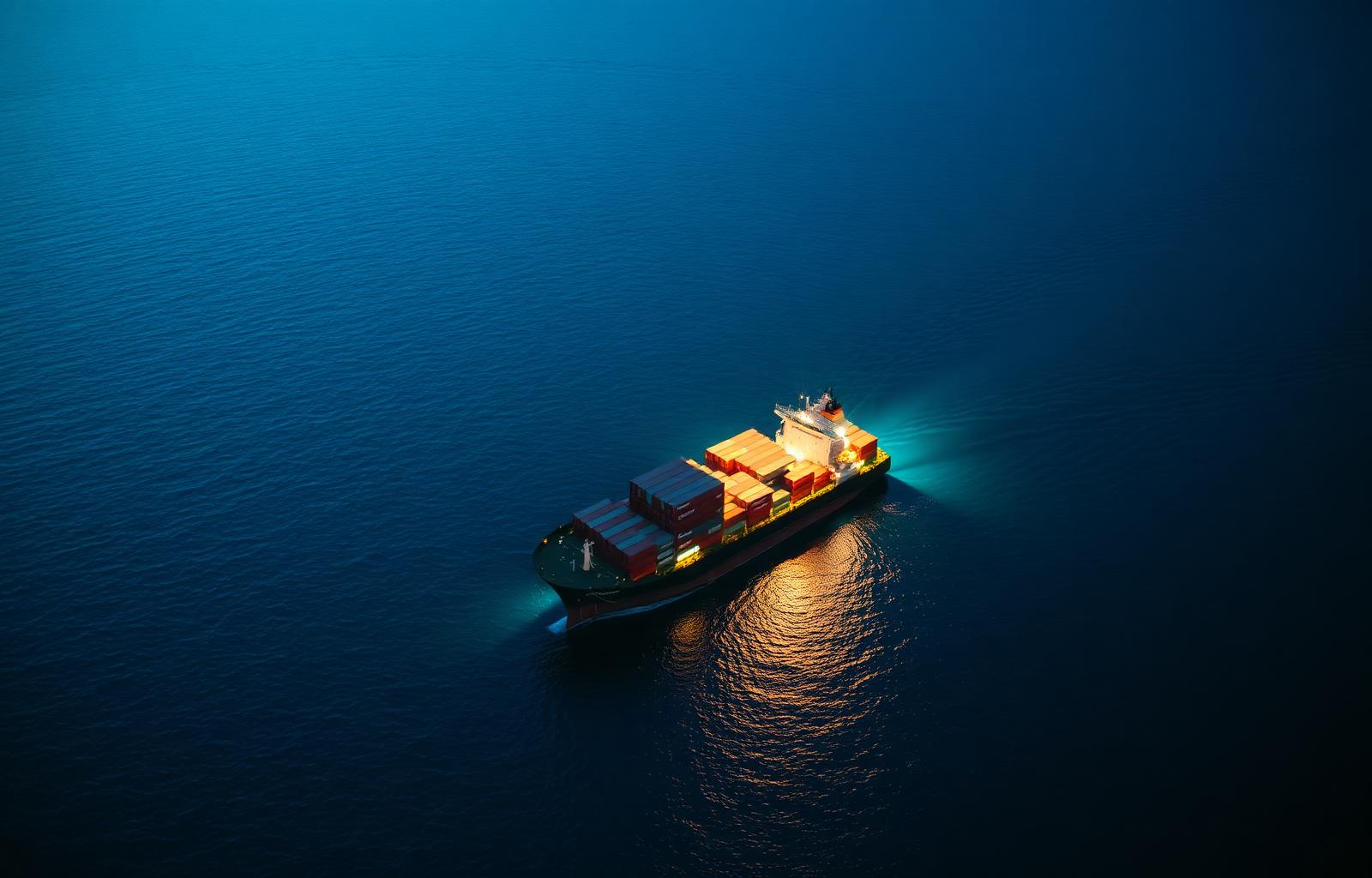 Container ship at sea